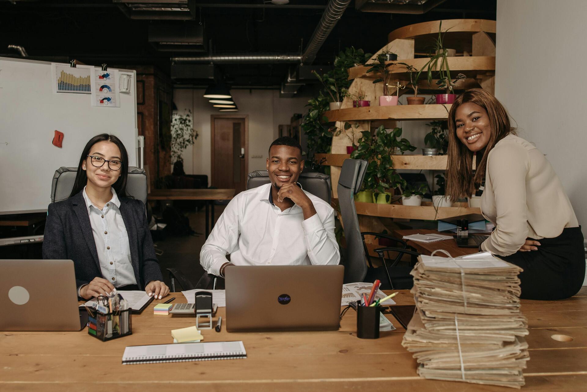Optiserve consultants reviewing workforce intelligence data